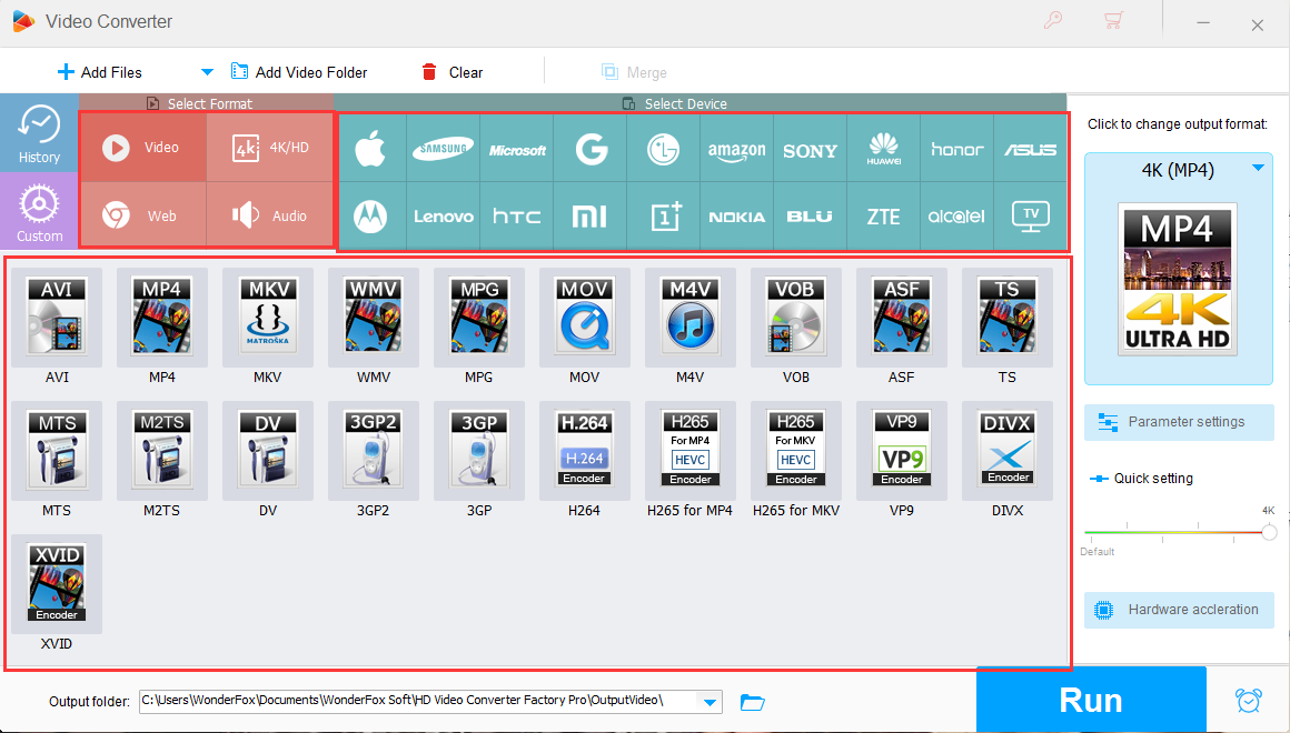 Convert video to 500+ formats and devices